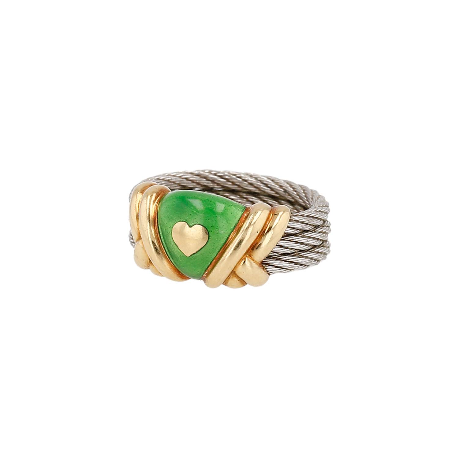 Bague Fred Force 10 or jaune acier émail occasion Bague Fred Force 10 or jaune acier émail occasion