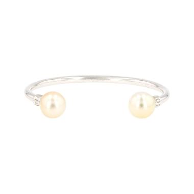 Brazalete abierto Dior  de oro blanco y perlas cultivadas