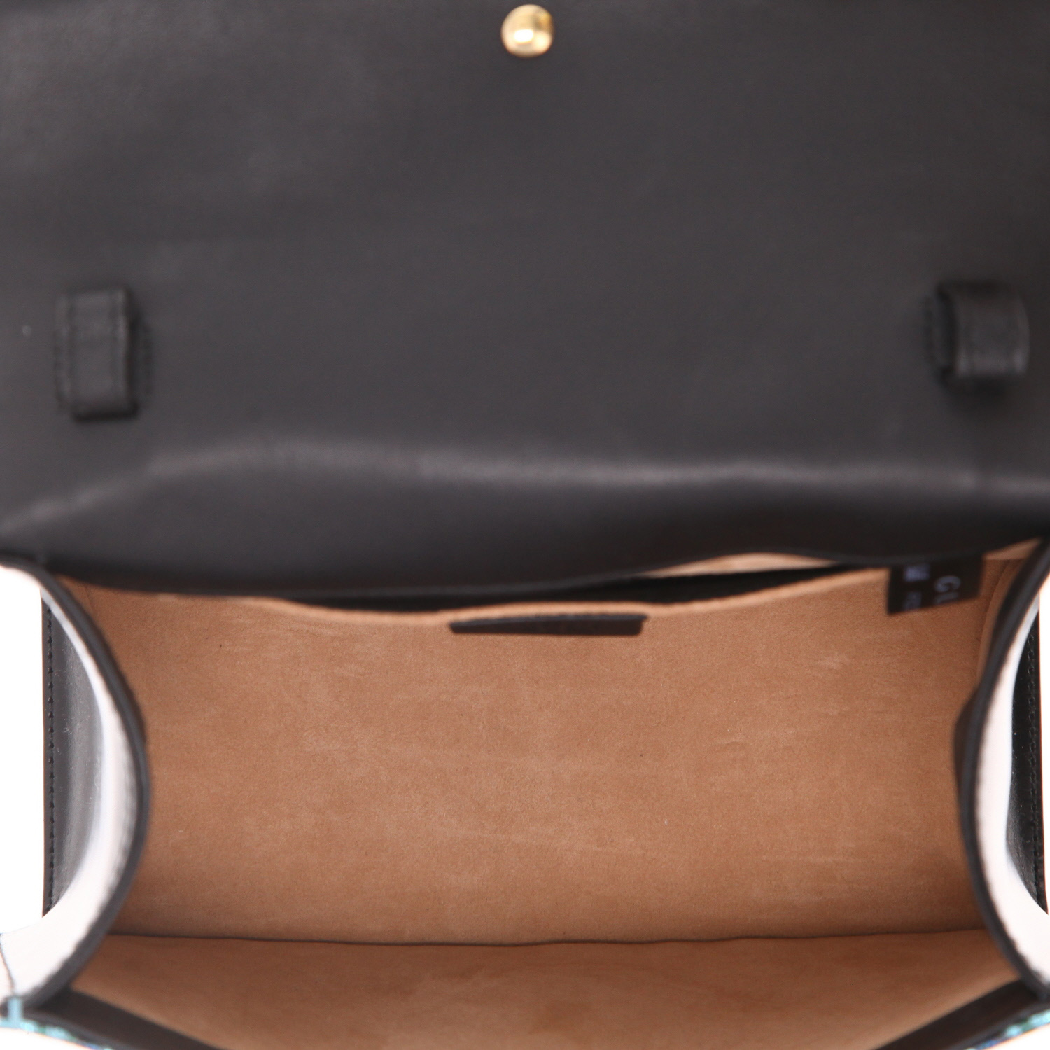 Borsa a tracolla Gucci  Sylvie in tela blu e pelle nera - Detail D3