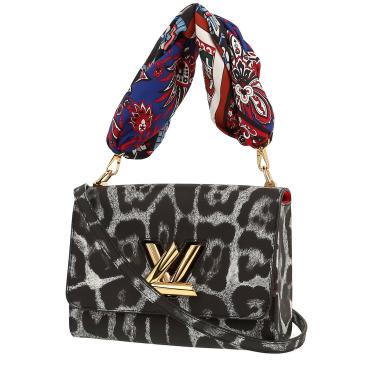Borsa a tracolla Louis Vuitton  Twist in tela leopardata  grigia