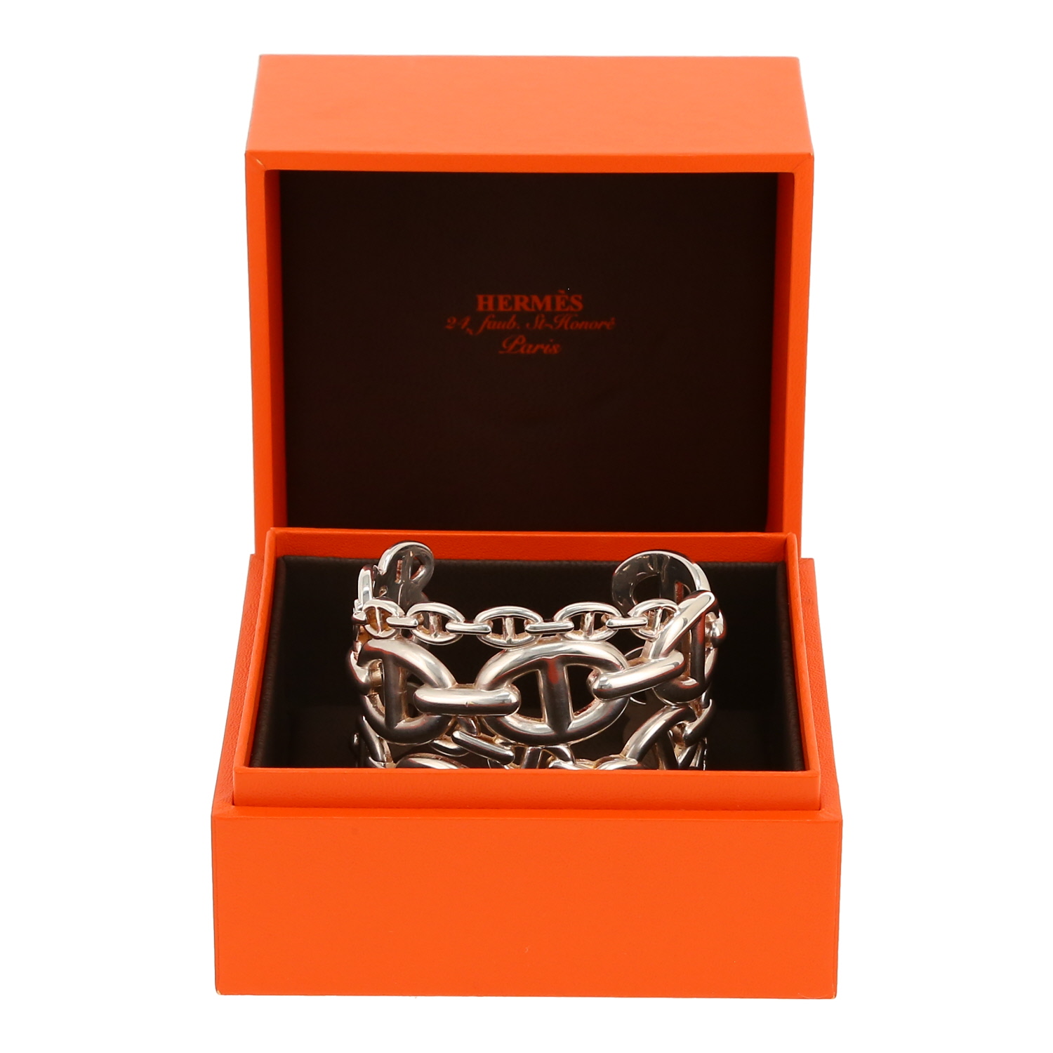 Bracciale Hermès Chaîne d'Ancre enchainée modello grande in argento - Detail D2