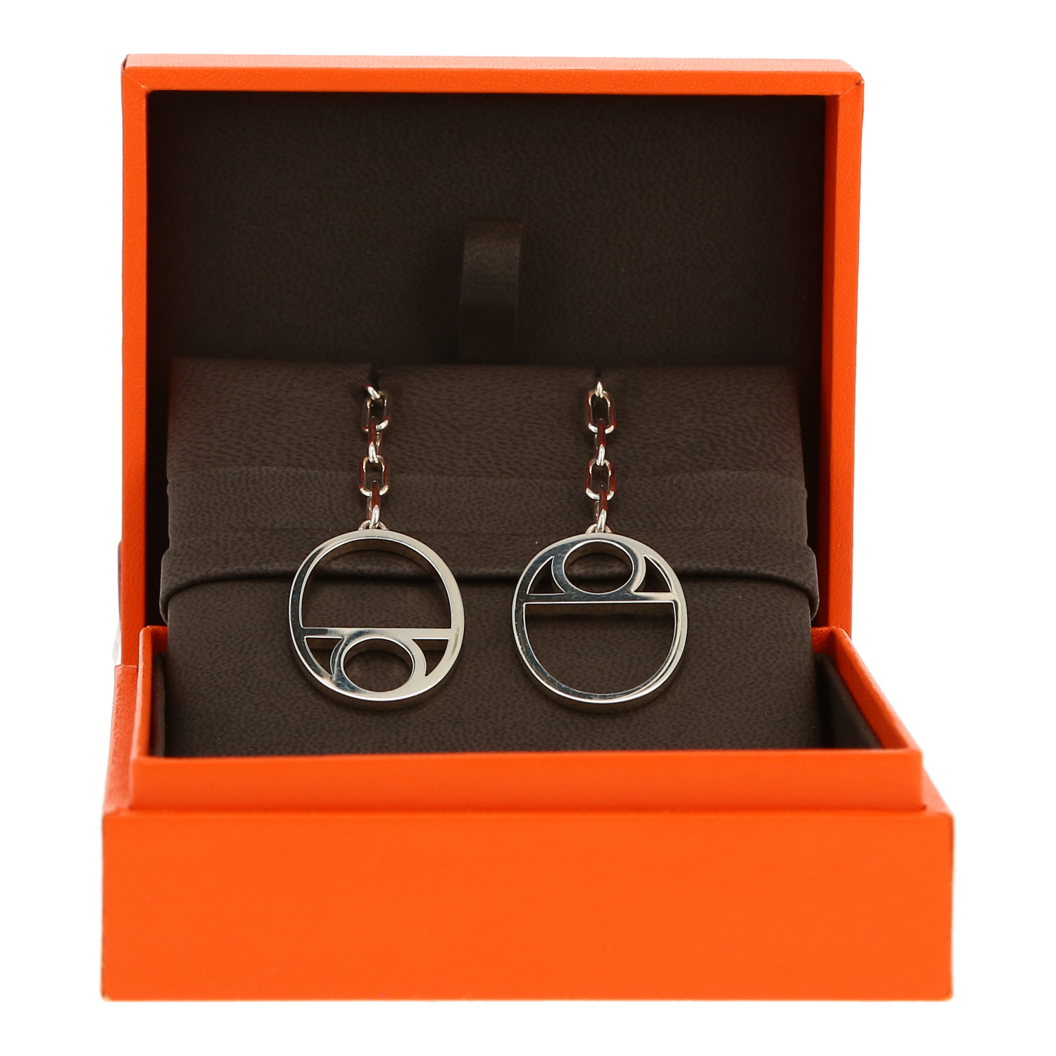 Hermès Chaîne d'Ancre Game earrings in silver - Detail D2