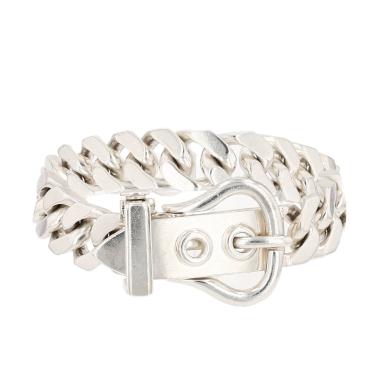 Brazalete Hermès Boucle Sellier de plata
