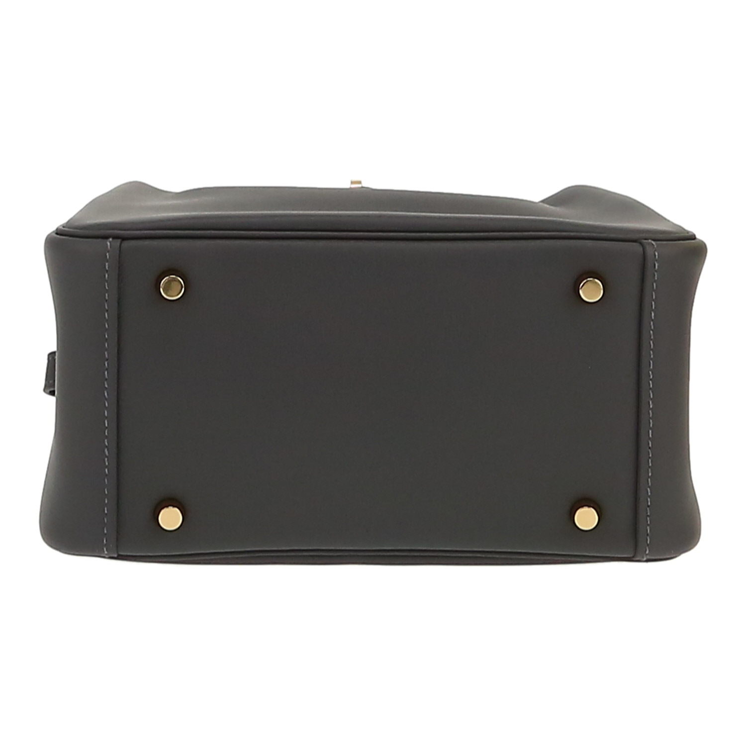 Hermès  Lindy mini  shoulder bag  in grey Ardoise Swift leather - Detail D1