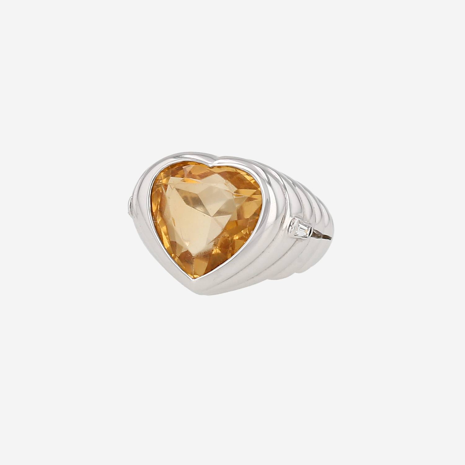 Repossi  ring in white gold, citrine and diamonds