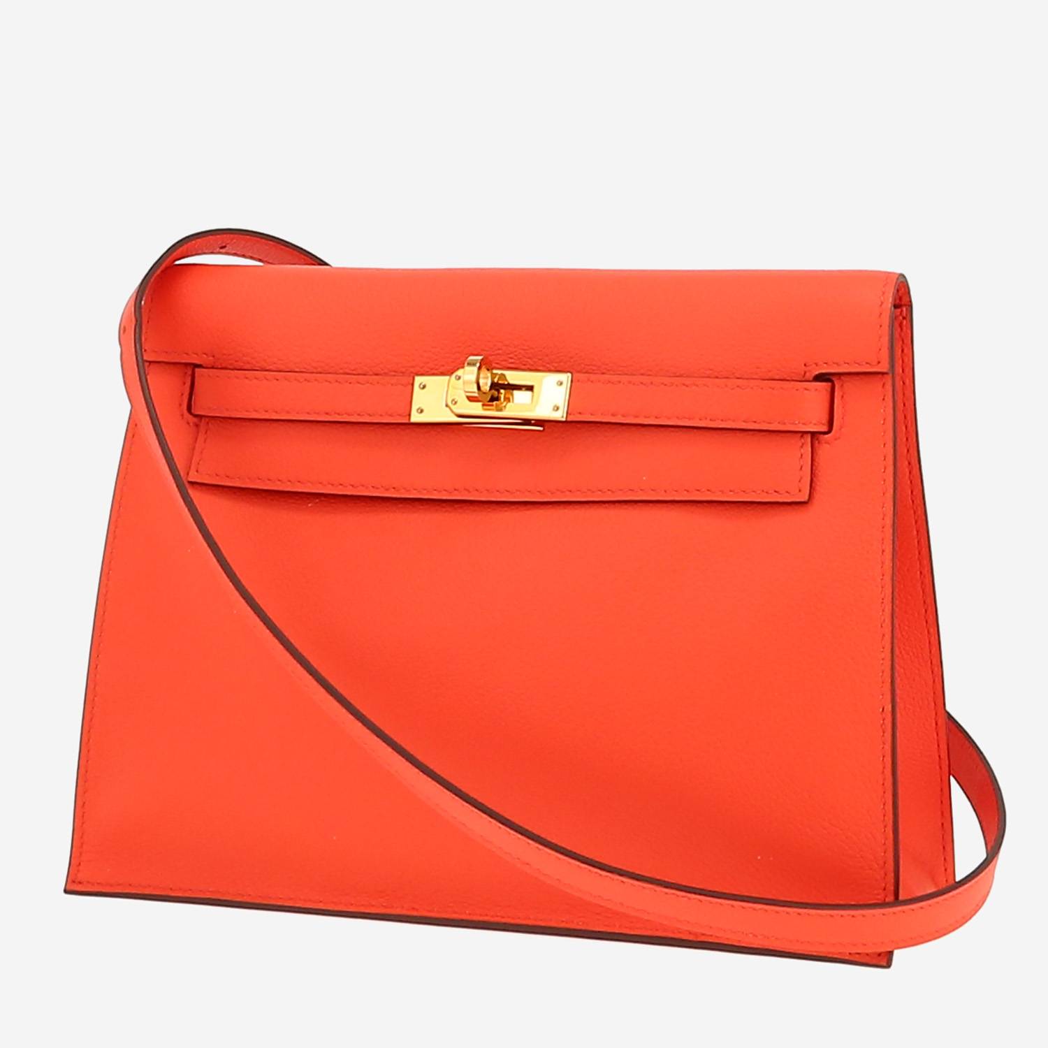 Borsa a tracolla Hermès  Kelly Danse in pelle Evergrain arancio Poppy