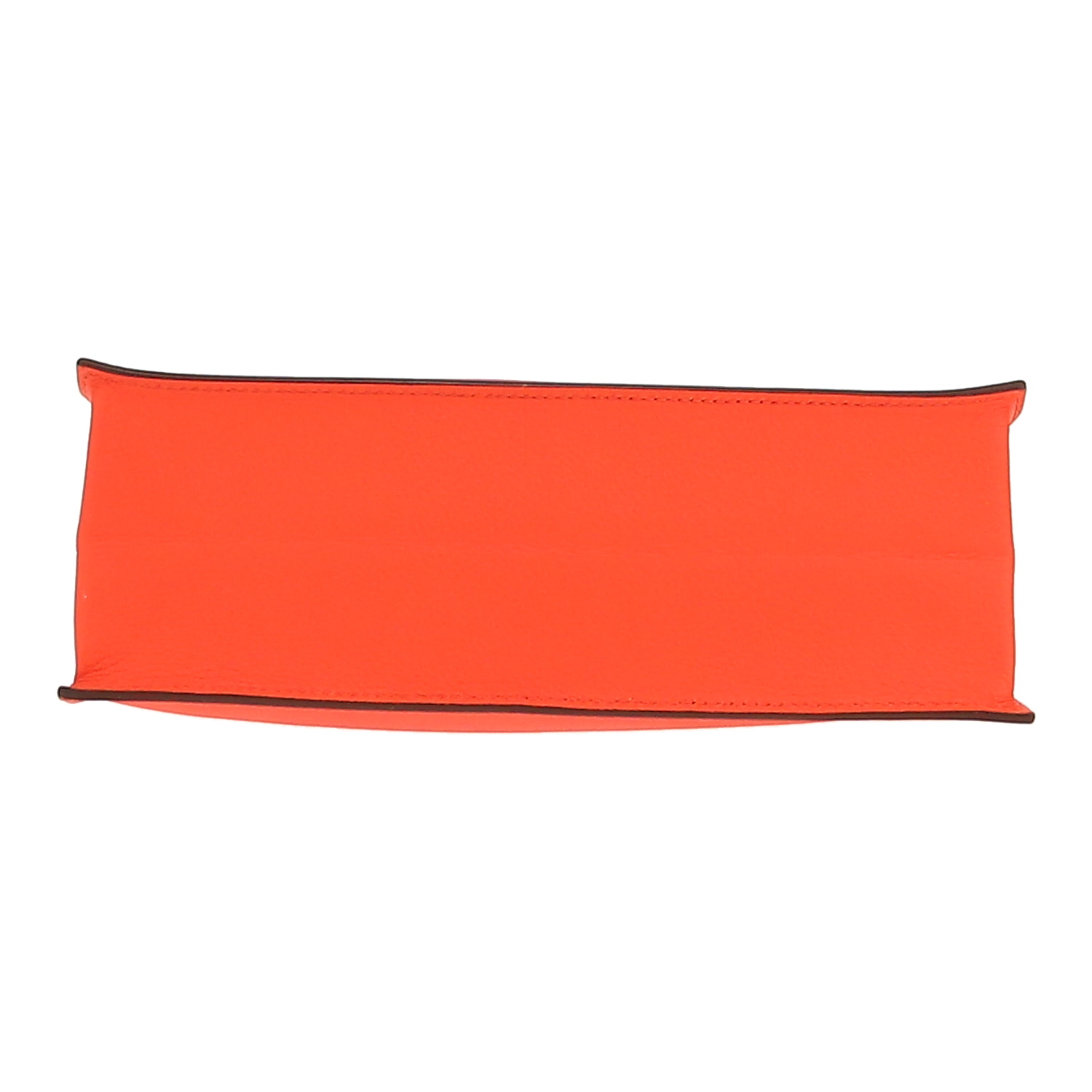 Sac bandoulière Hermès  Kelly Danse en cuir Evergrain orange Poppy - Detail D1