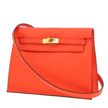 Sac bandoulière Hermès  Kelly Danse en cuir Evercolor orange Poppy