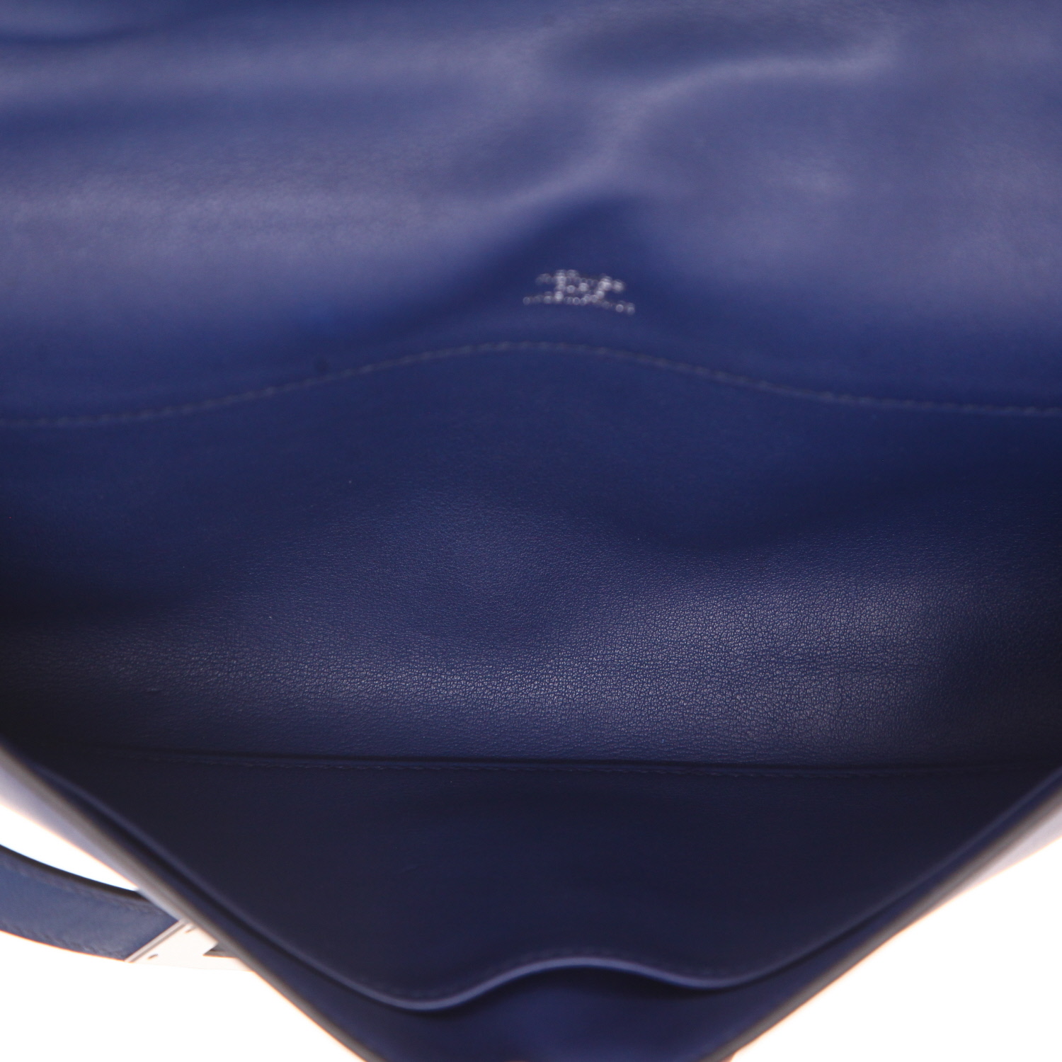 Bolsito de mano Hermès  Kelly Cut en cuero epsom azul - Detail D3