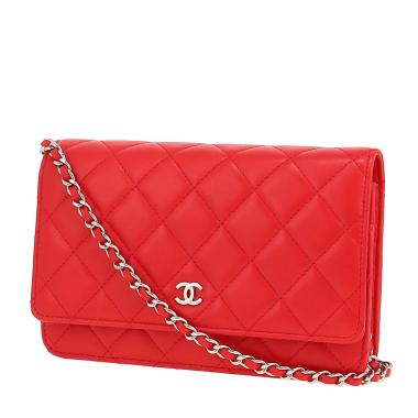Chanel  Wallet on Chain shoulder bag  in red quilted leather