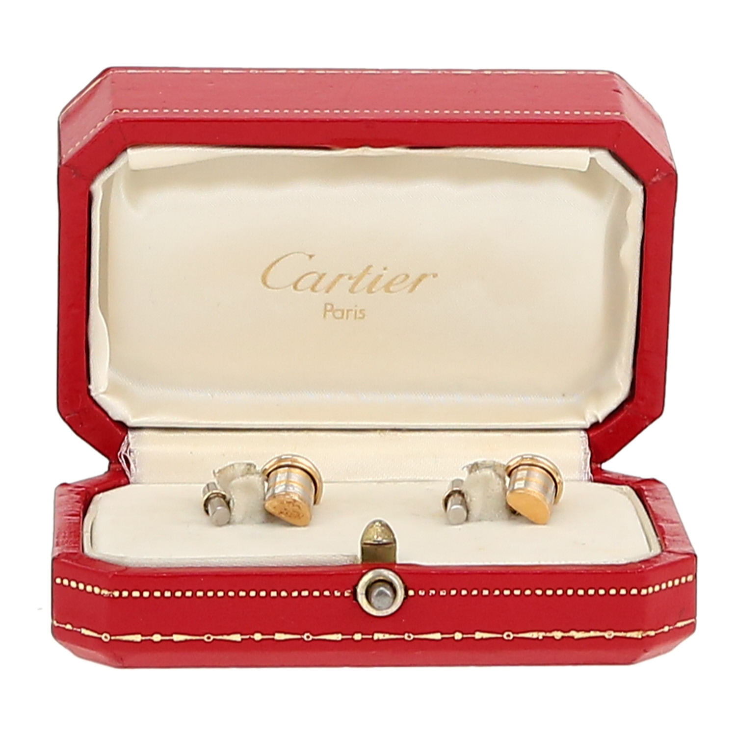 Coppia di gemelli Cartier  in oro giallo e acciaio - Detail D2