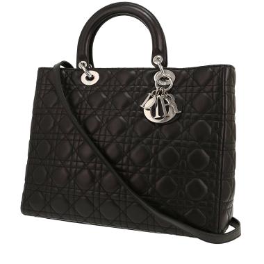 Sac à main Dior  Lady Dior en cuir cannage noir