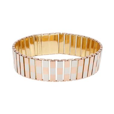 Bracelet articulé Boucheron  en platine et or rose
