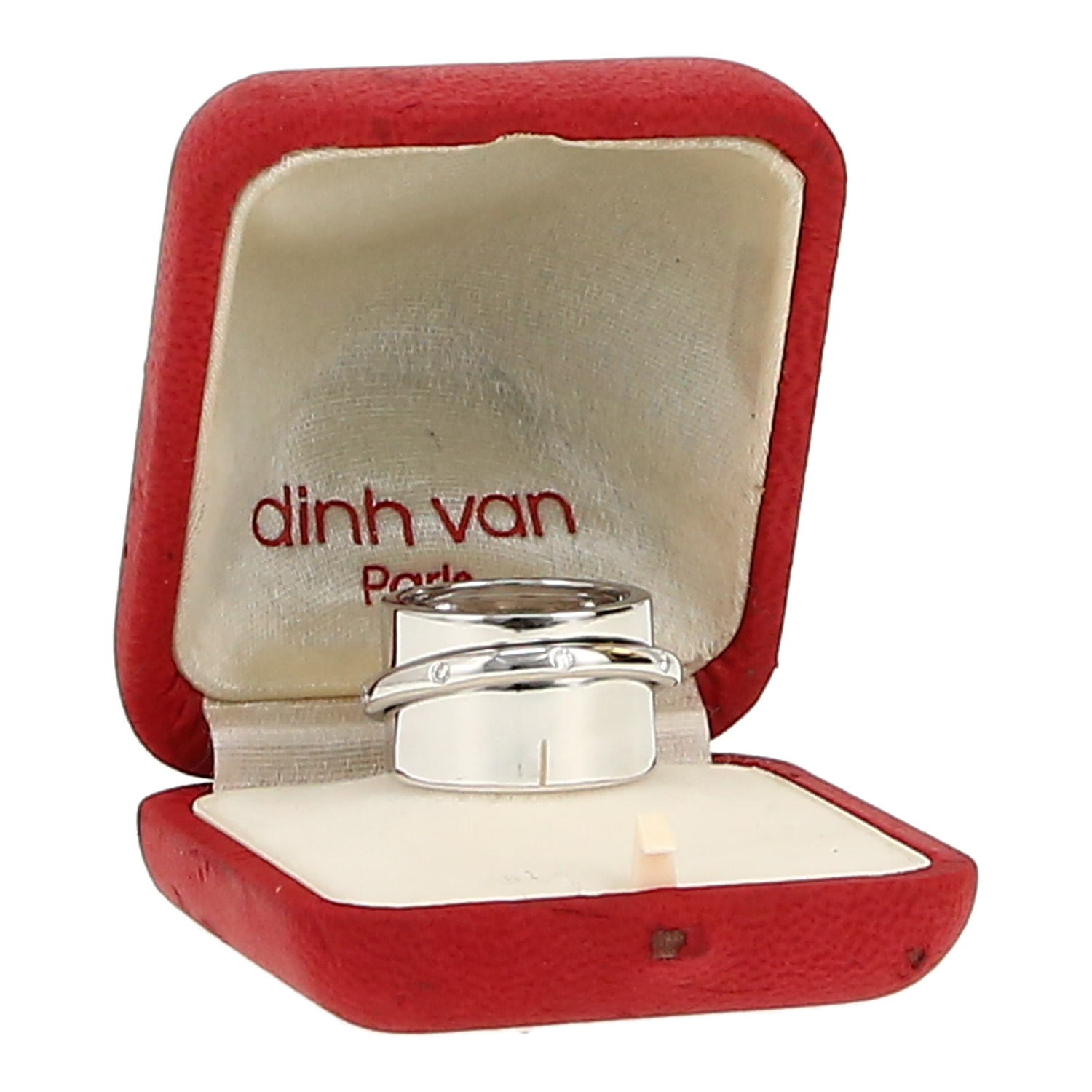 Sortija Dinh Van Ariane modelo grande de oro blanco y diamantes - Detail D2