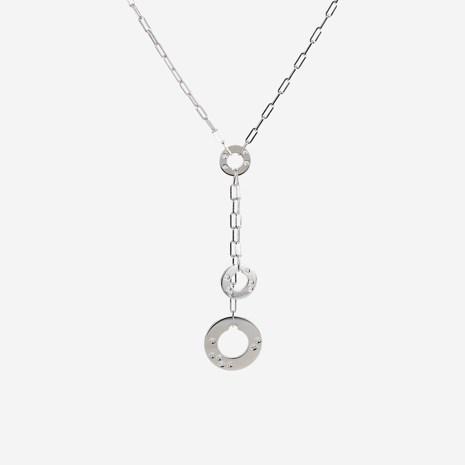 Collier Dinh Van Cible en or blanc et diamants Collier Dinh Van Cible en or blanc et diamants