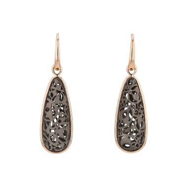 Paire de boucles d'oreilles Pomellato Arabesque en or rose et titane