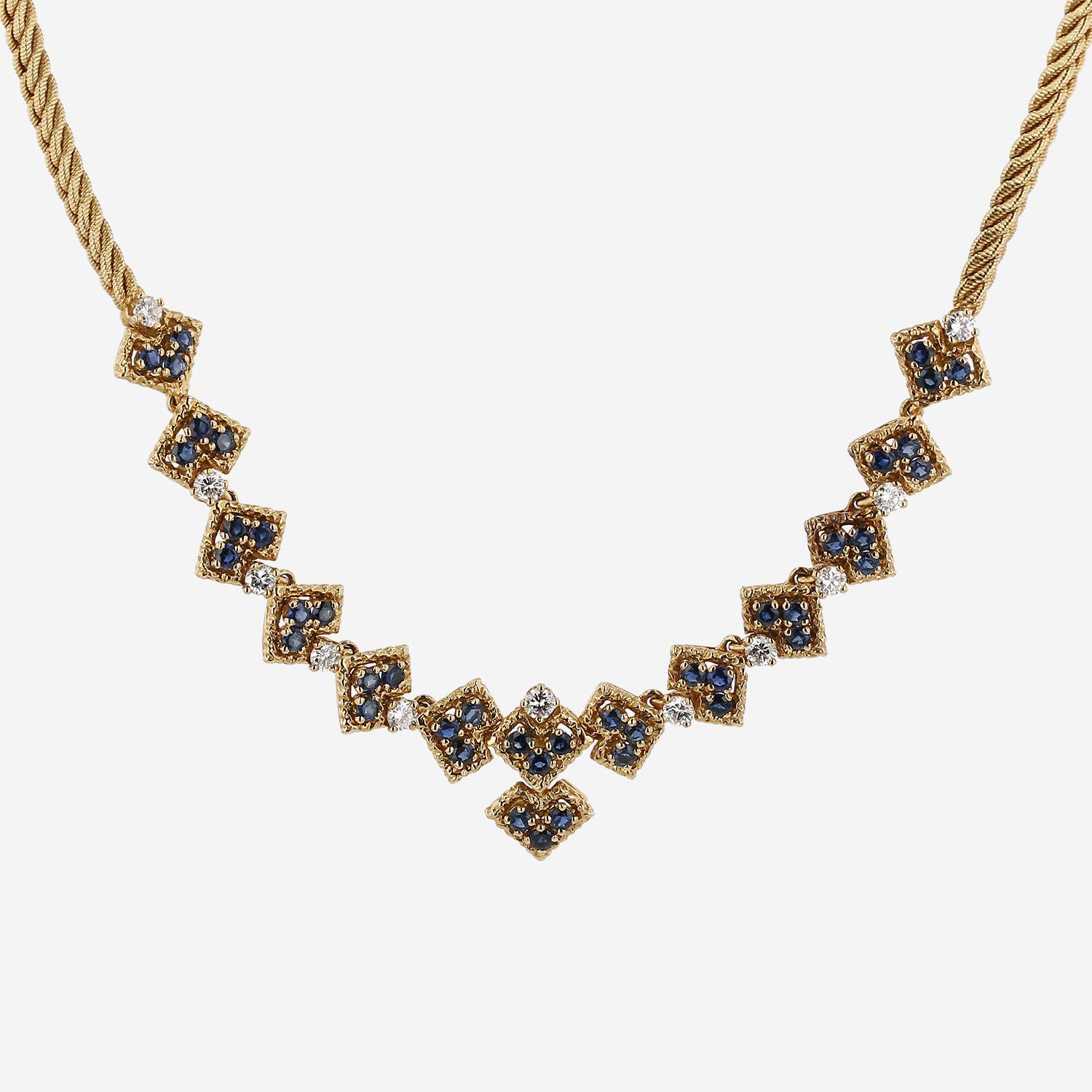 Collier Mauboussin  en or jaune, saphirs et diamants