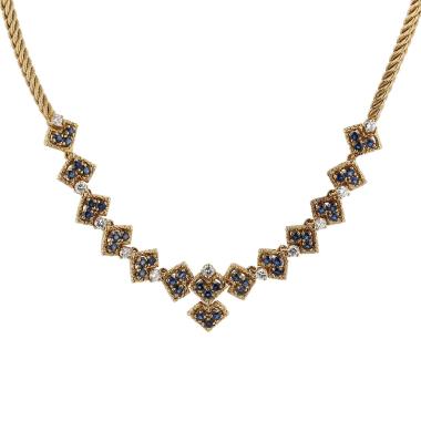 Collana Mauboussin  in oro giallo, zaffiri e diamanti