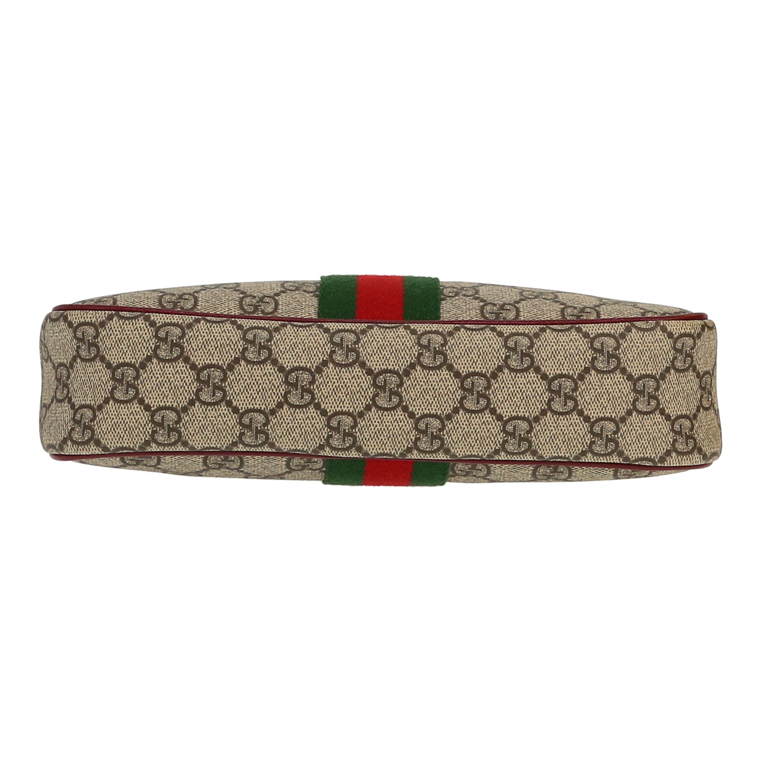 Borsa Gucci  Ophidia in tela "sûpreme GG" beige e pelle bordeaux - Detail D1