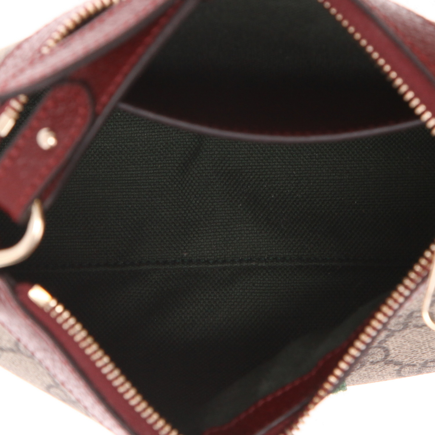 Sac à main Gucci  Ophidia en toile sûpreme GG beige et cuir bordeaux - Detail D3