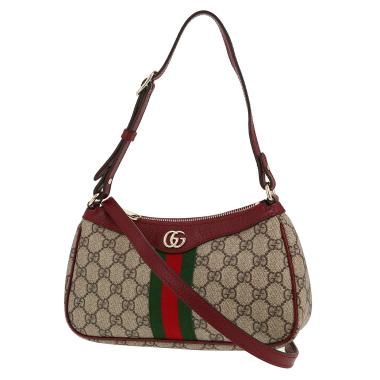 Sac à main Gucci  Ophidia en toile sûpreme GG beige et cuir bordeaux
