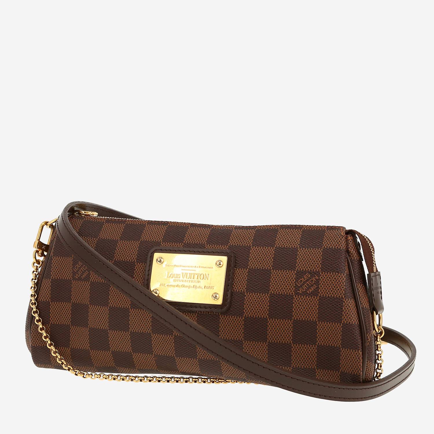 Bolso bandolera Louis Vuitton  Eva en lona a cuadros ébano y cuero marrón