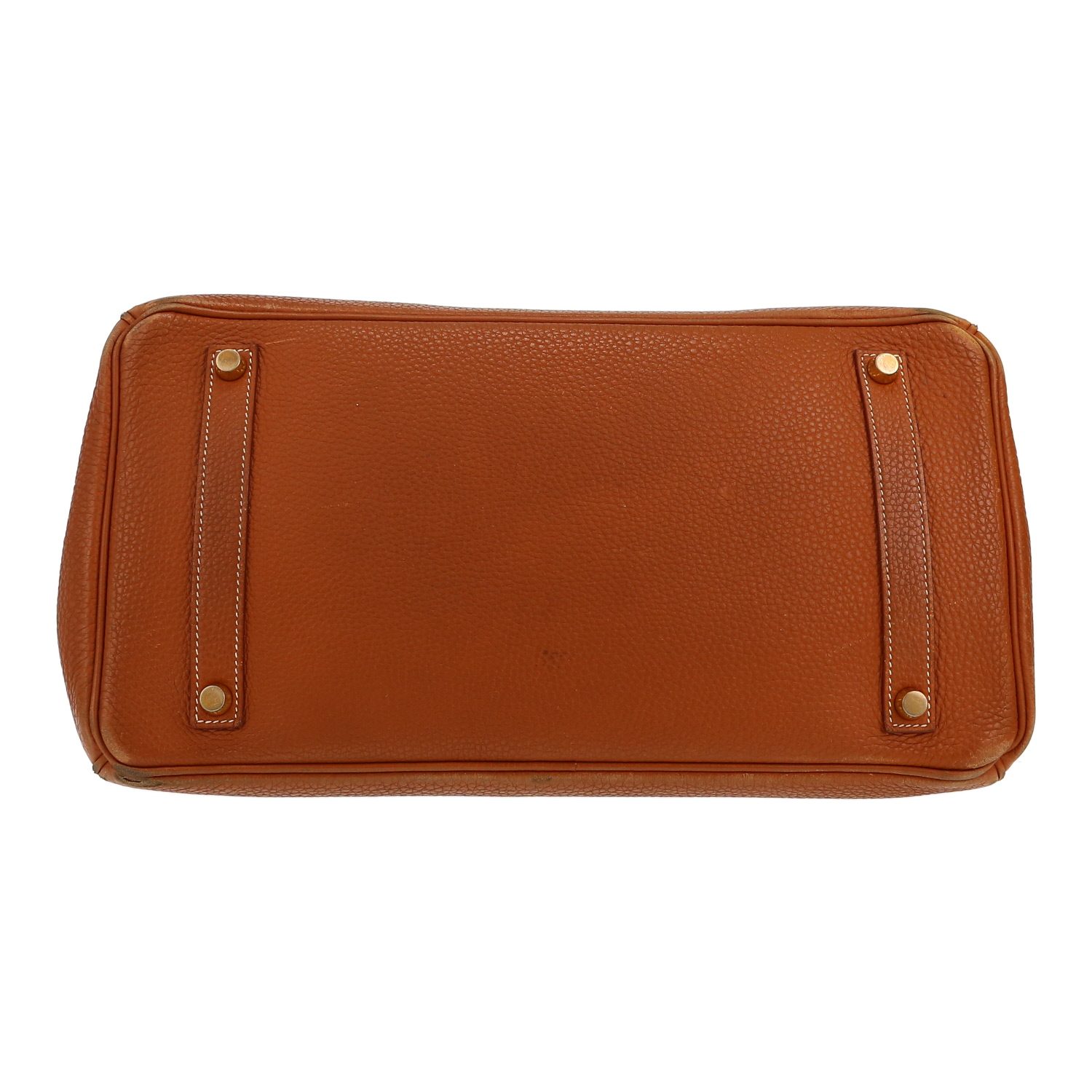 Bolso de mano Hermès  Birkin 35 cm en cuero togo color oro - Detail D1