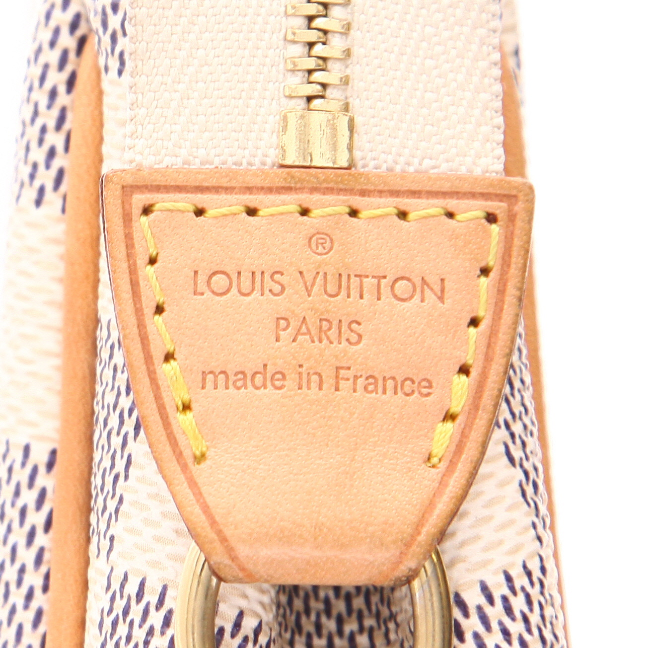 Sac bandoulière Louis Vuitton  Eva en toile damier azur et cuir naturel - Detail D2