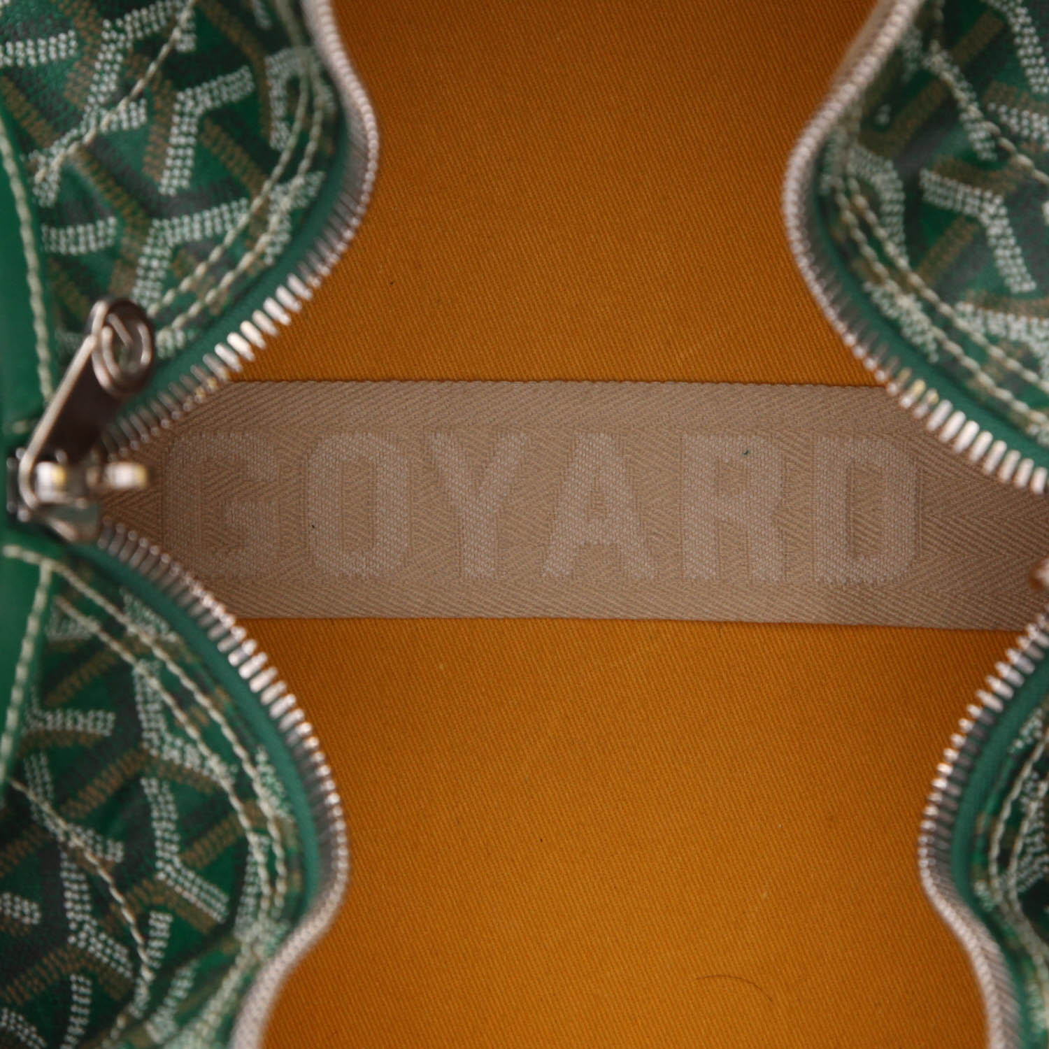 Borsa da viaggio Goyard  Boeing 55 in tela Goyardine verde e pelle verde - Detail D2