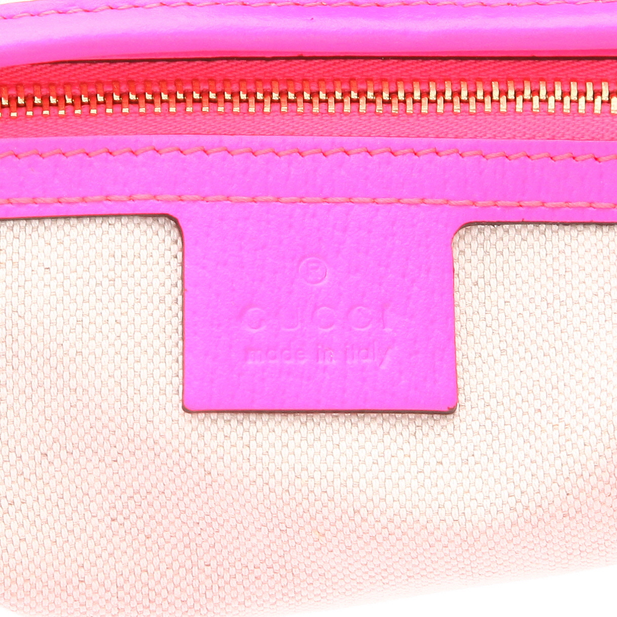 Bolso de mano Gucci  Jackie en lona beige y cuero rosa - Detail D2