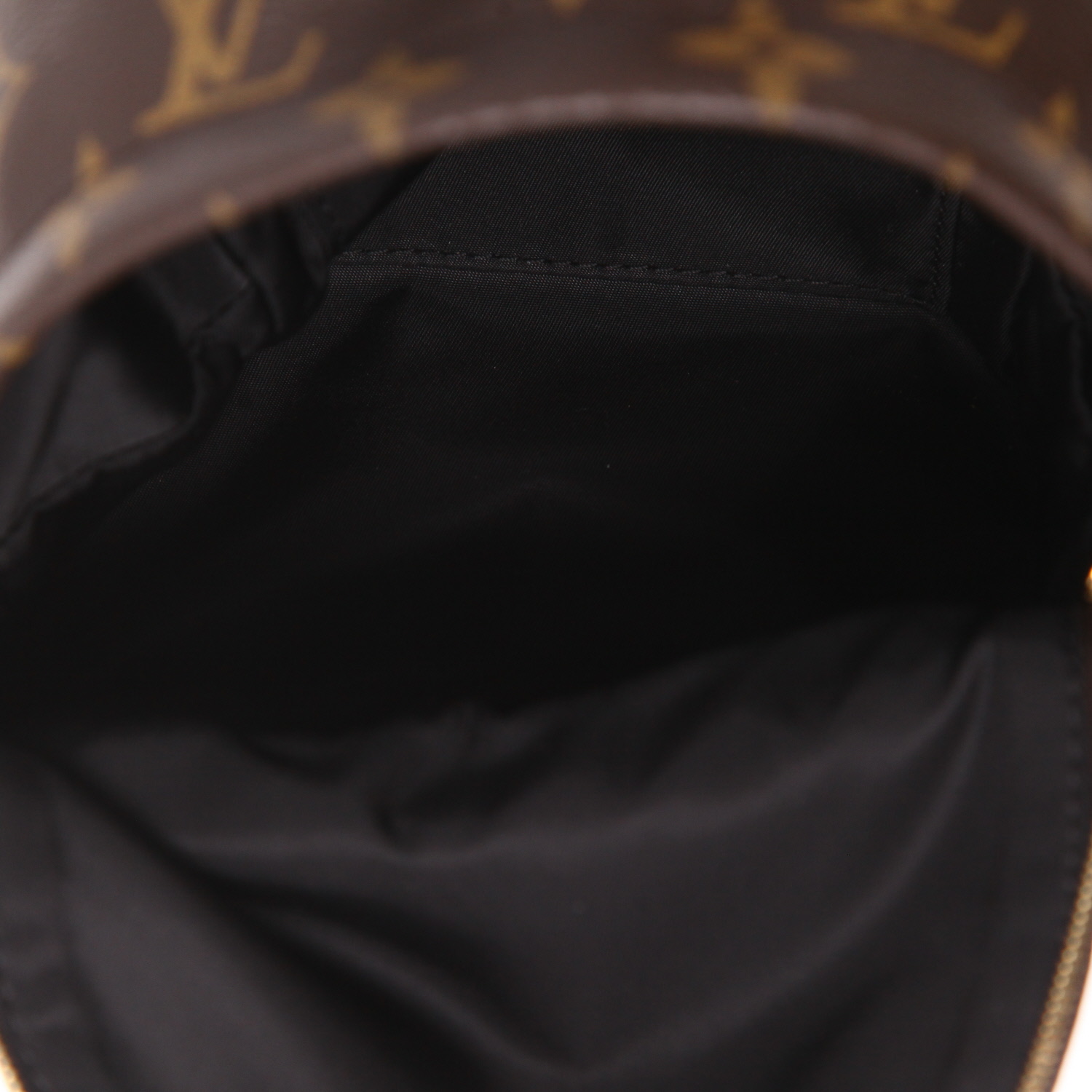 Sac à dos Louis Vuitton  Palm Springs Backpack Mini en toile monogram marron et cuir noir - Detail D3