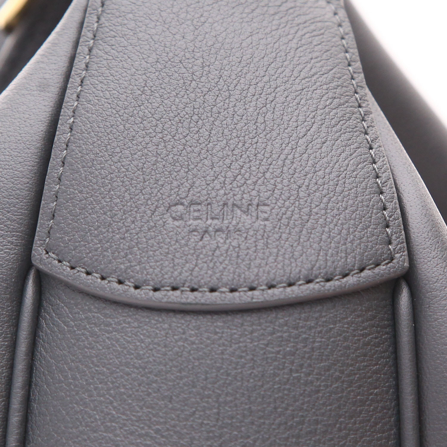 Borsa Celine  Heloïse modello medio  in pelle martellata grigia - Detail D2