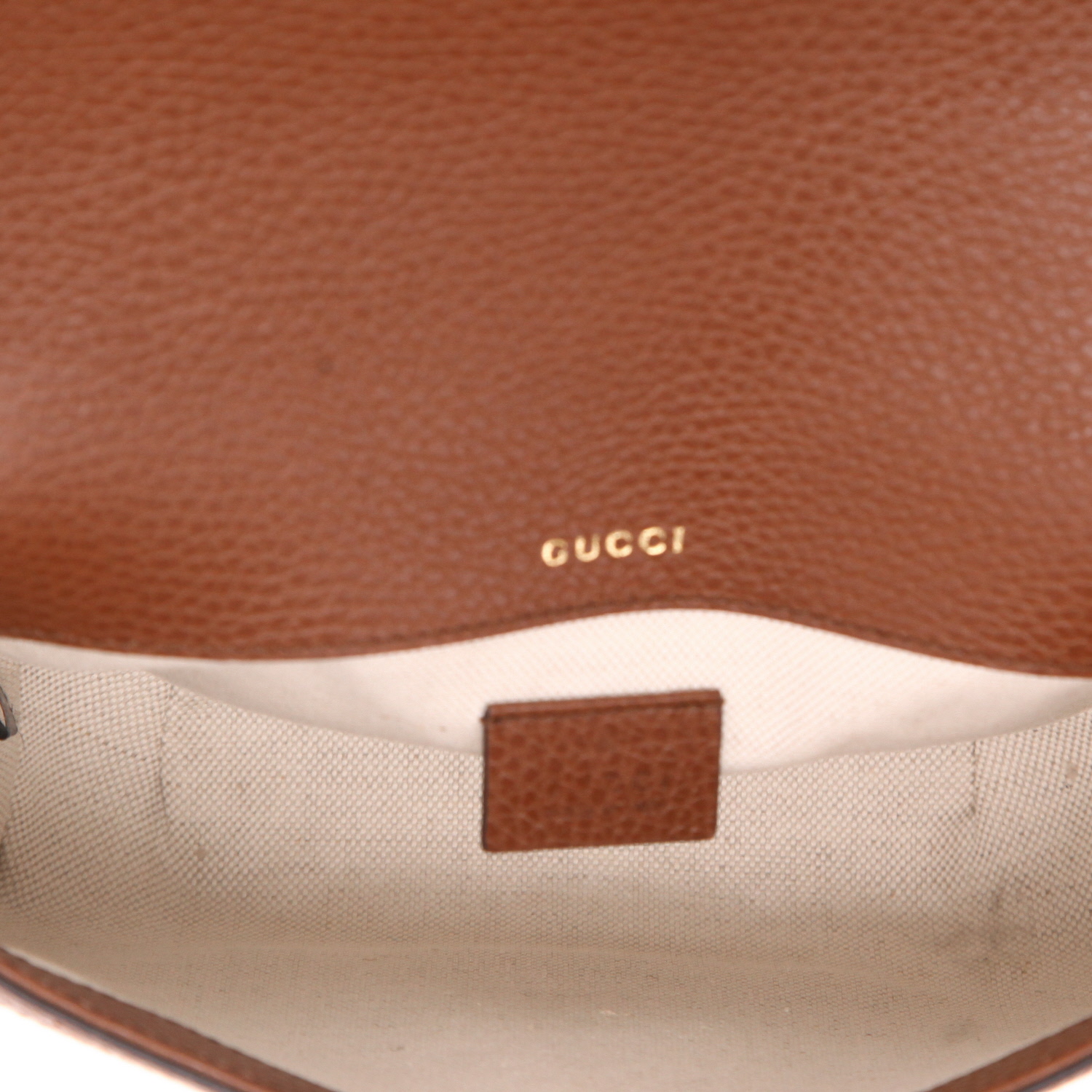 Gucci  1955 Horsebit mini  shoulder bag  in blue monogram denim canvas  and brown leather - Detail D3
