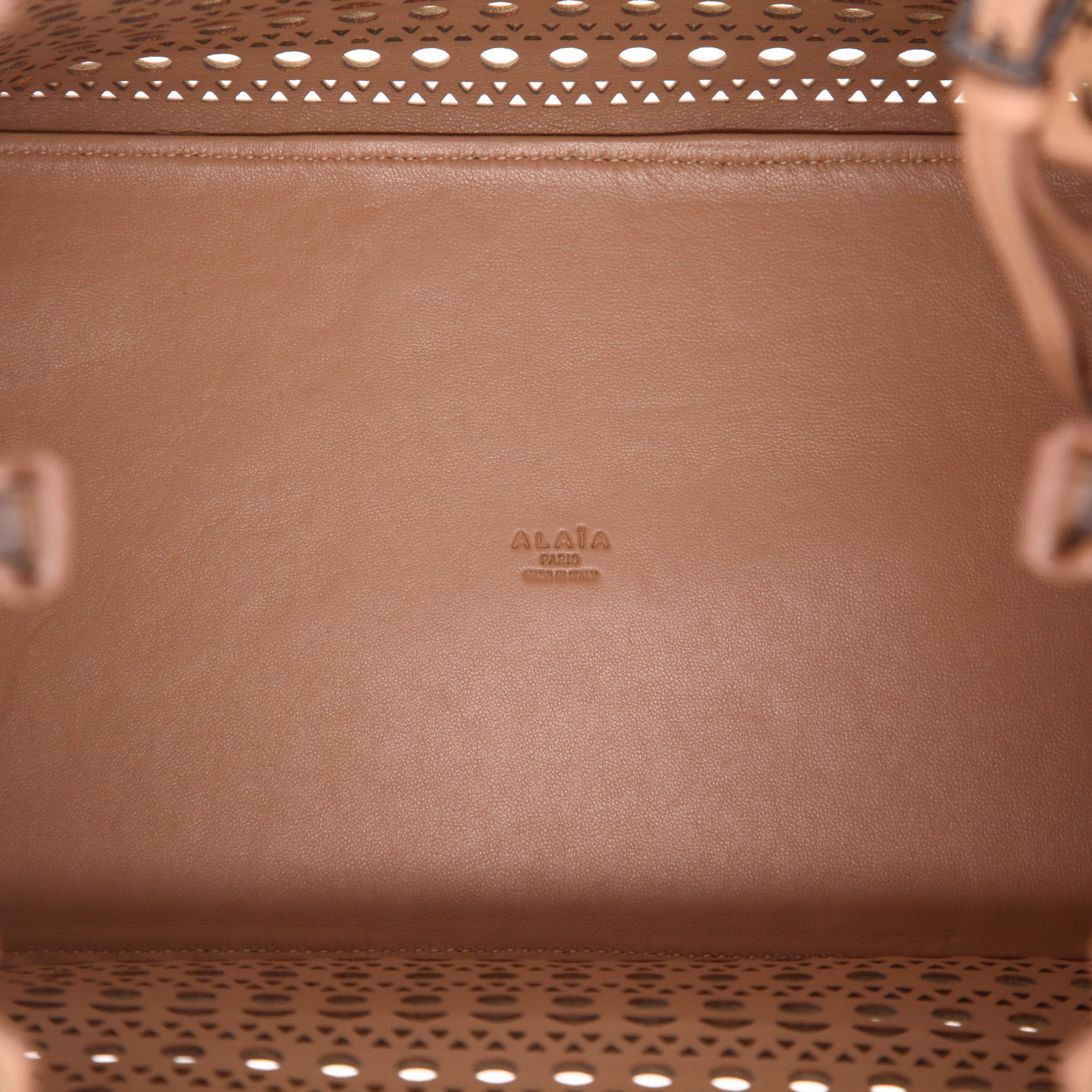 Shopping bag Alaïa  Mina in pelle rosa polvere - Detail D3