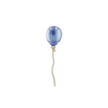 Gioiello per orecchio Vhernier Palloncino in Oro bianco non rodiato, cristallo di rocca e madreperla