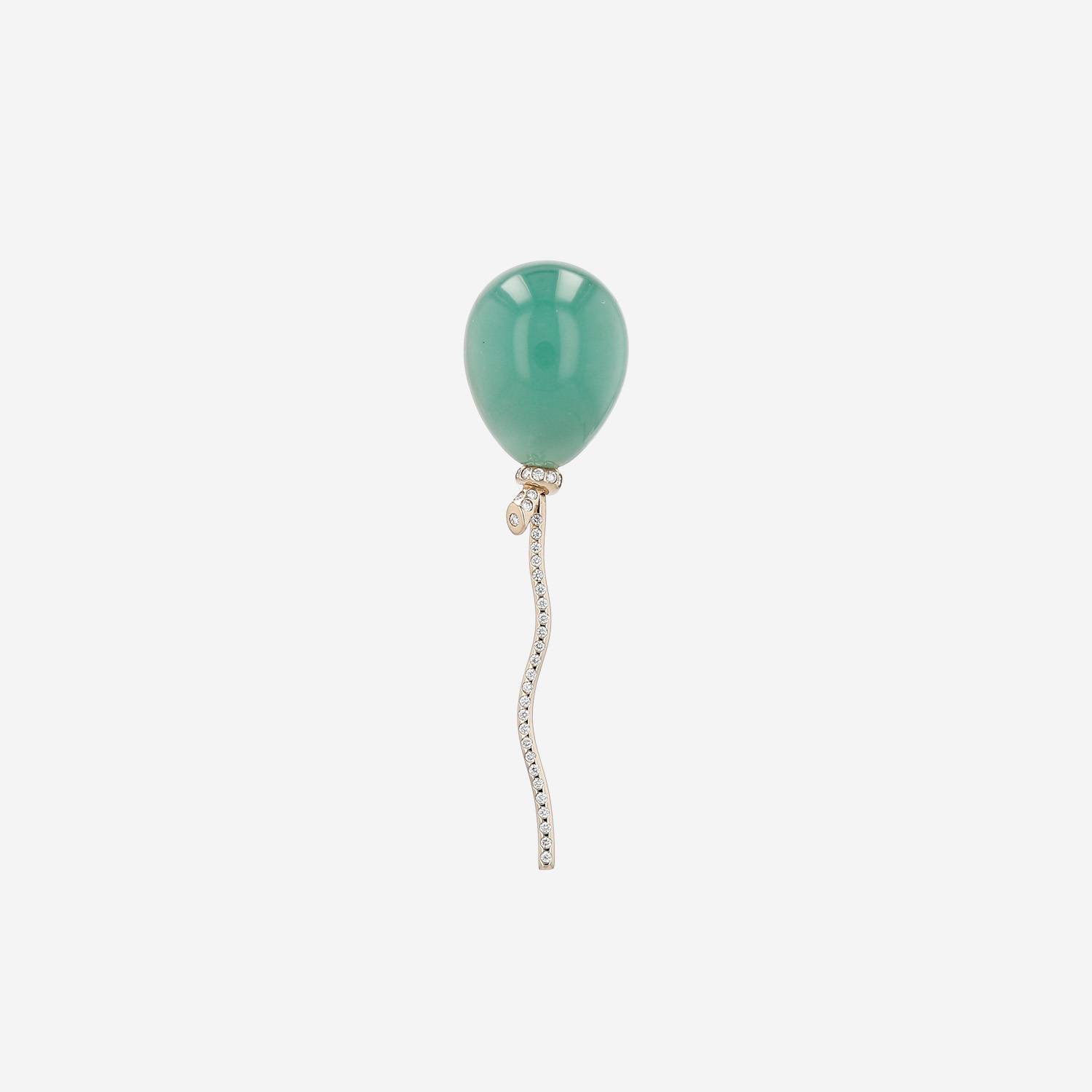 Vhernier Palloncino earring in non-rhodium-plated white gold, rock crystal and turquoise