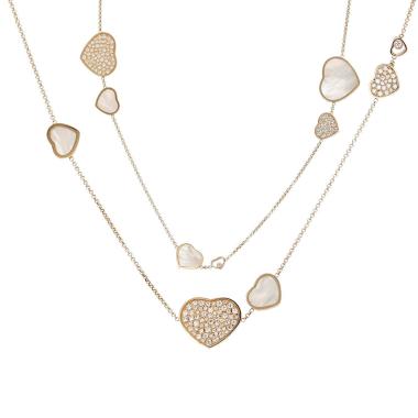 Collar Chopard Happy Hearts de oro rosa, nácar (Turbo Marmoratus) y diamantes