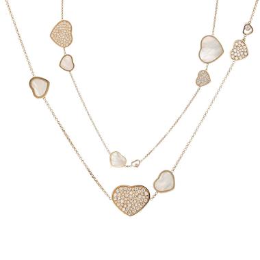 Sautoir Chopard Happy Hearts en or rose, nacre et diamants