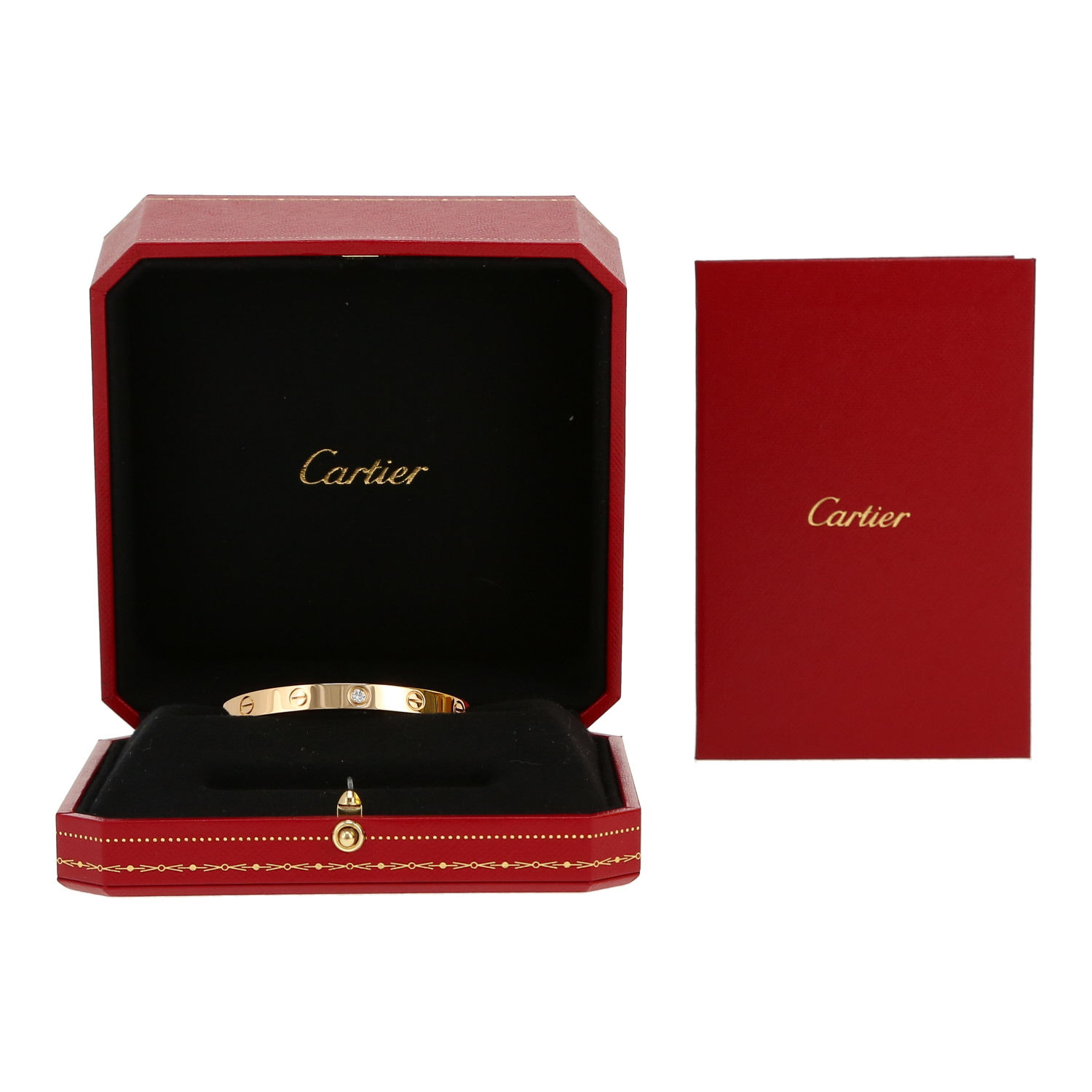 Bracciale aperto Cartier Love ouvert in oro giallo e diamante - Detail D2