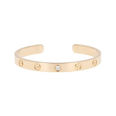Bracelet ouvert Cartier Love ouvert en or jaune et diamant