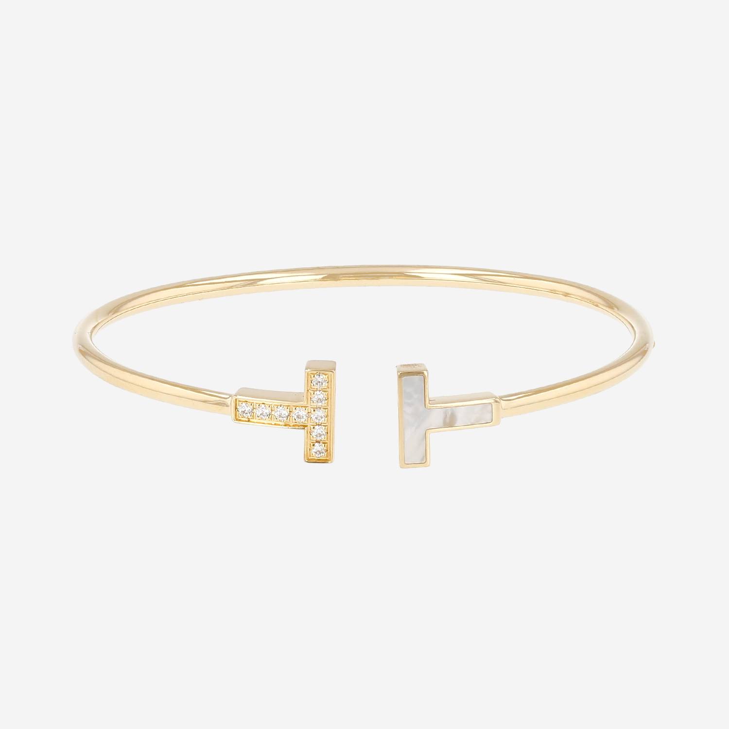Tiffany & Co Tiffany T bracelet in yellow gold, diamonds and mother of pearl