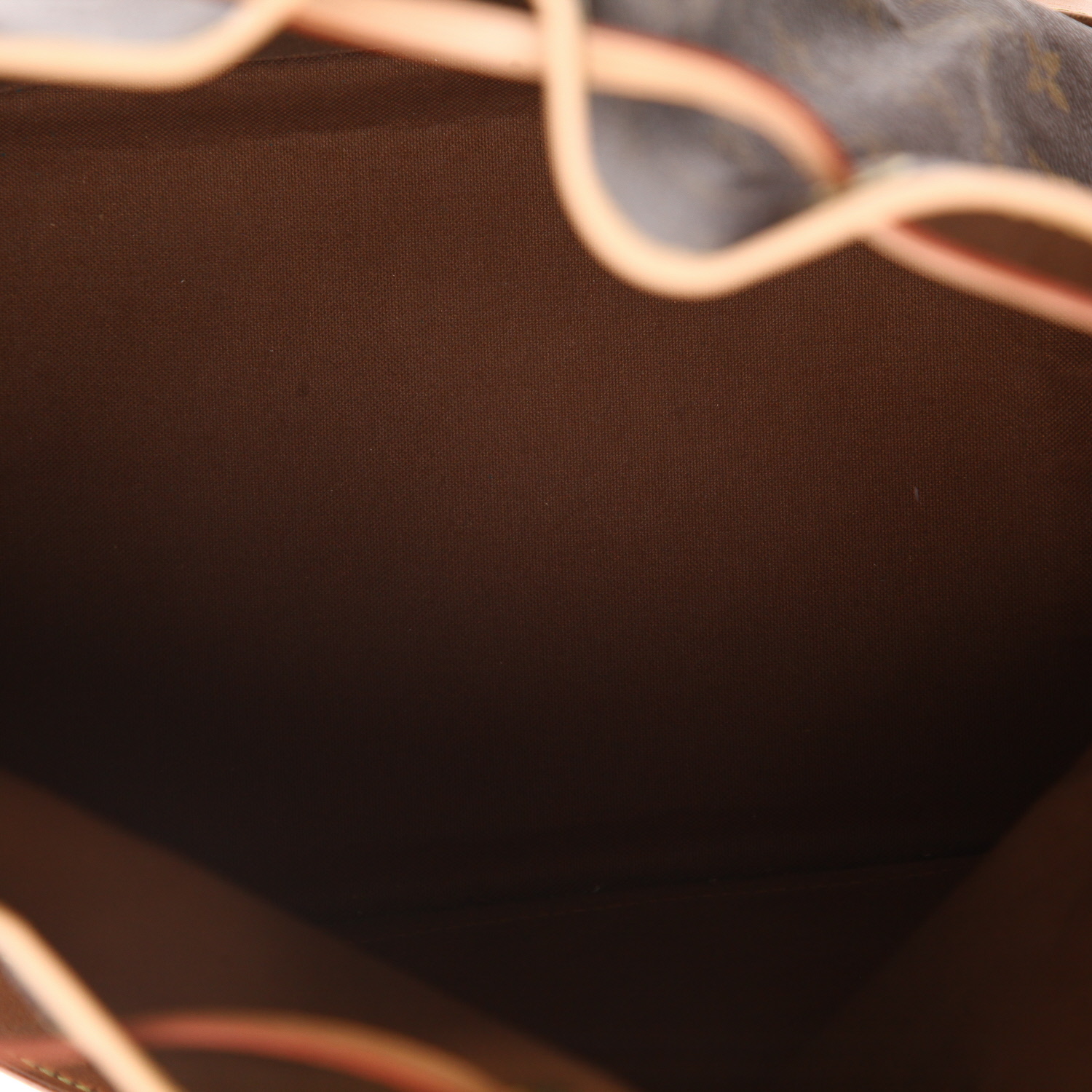 Bolso de mano Louis Vuitton  Noé en lona Monogram marrón y cuero natural - Detail D3