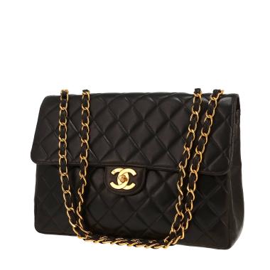Borsa a tracolla Chanel  Timeless Jumbo in pelle trapuntata nera
