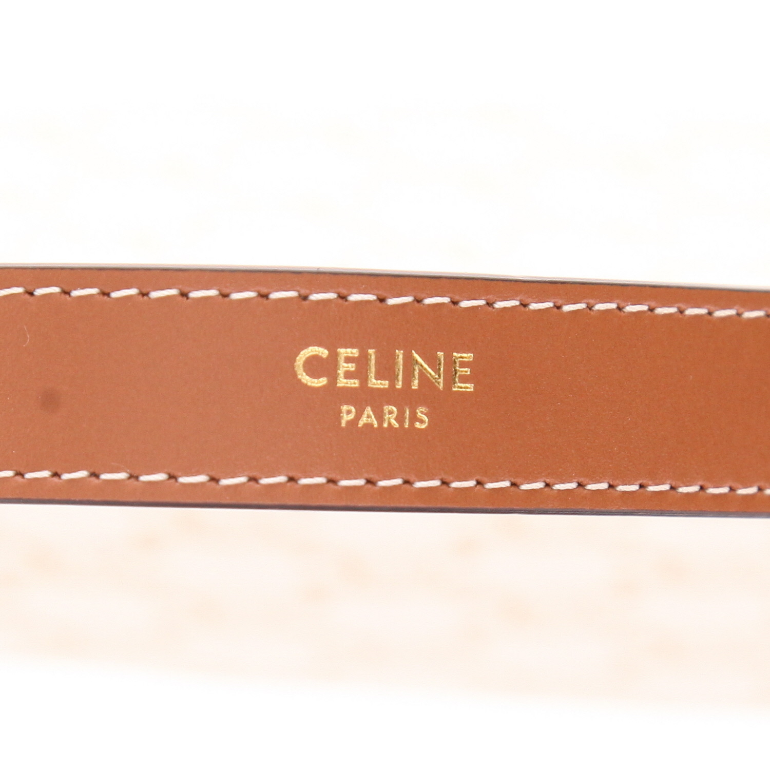 Sac à main Celine  Ava en toile Triomphe blanche et cuir marron - Detail D2