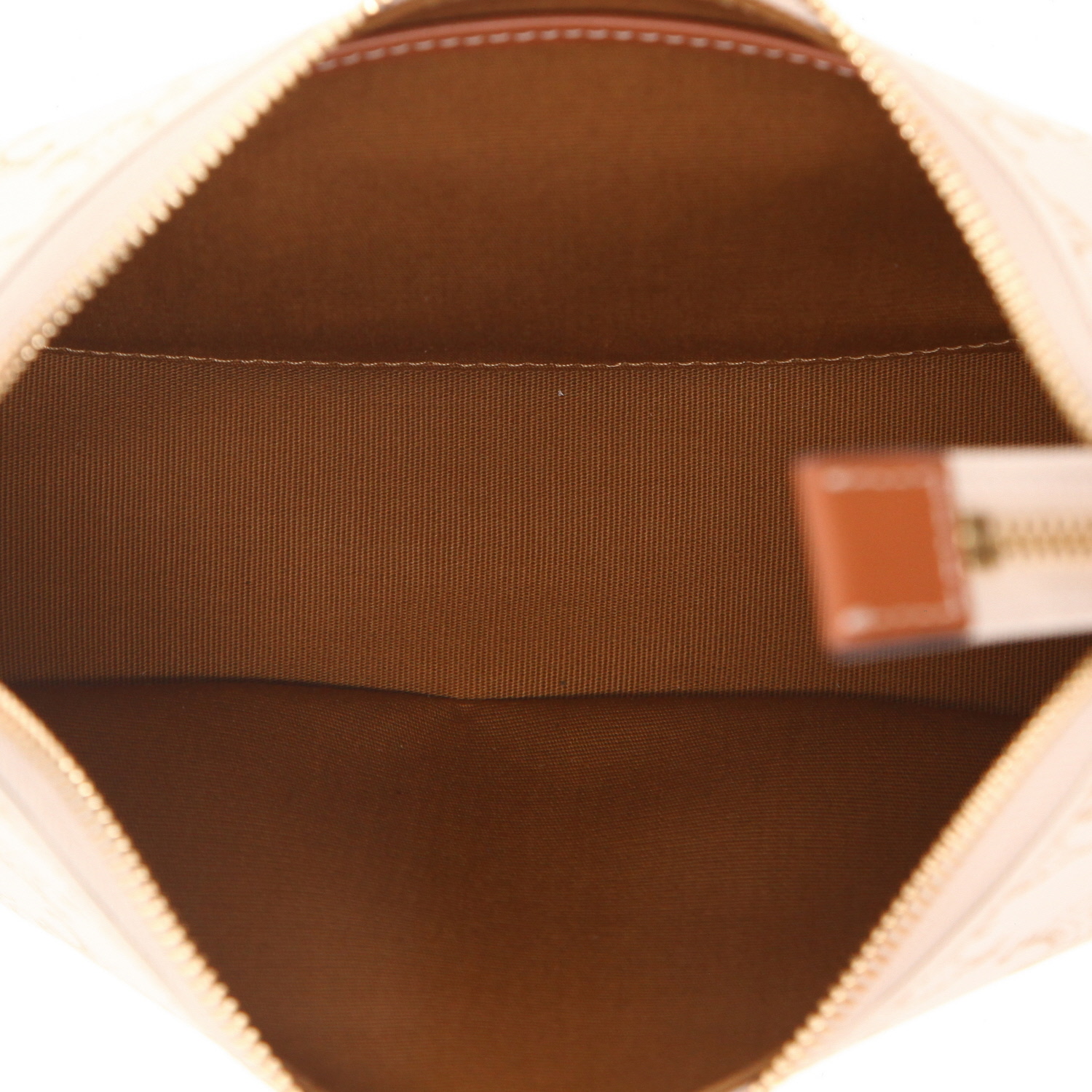 Borsa Celine Ava in tela Triomphe bianca e pelle marrone - Detail D3