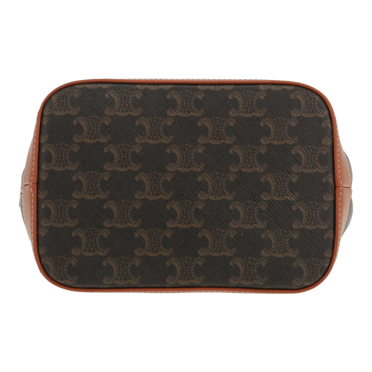 Borsa a tracolla Celine  Seau modello piccolo  in tela monogram e pelle marrone - Detail D1