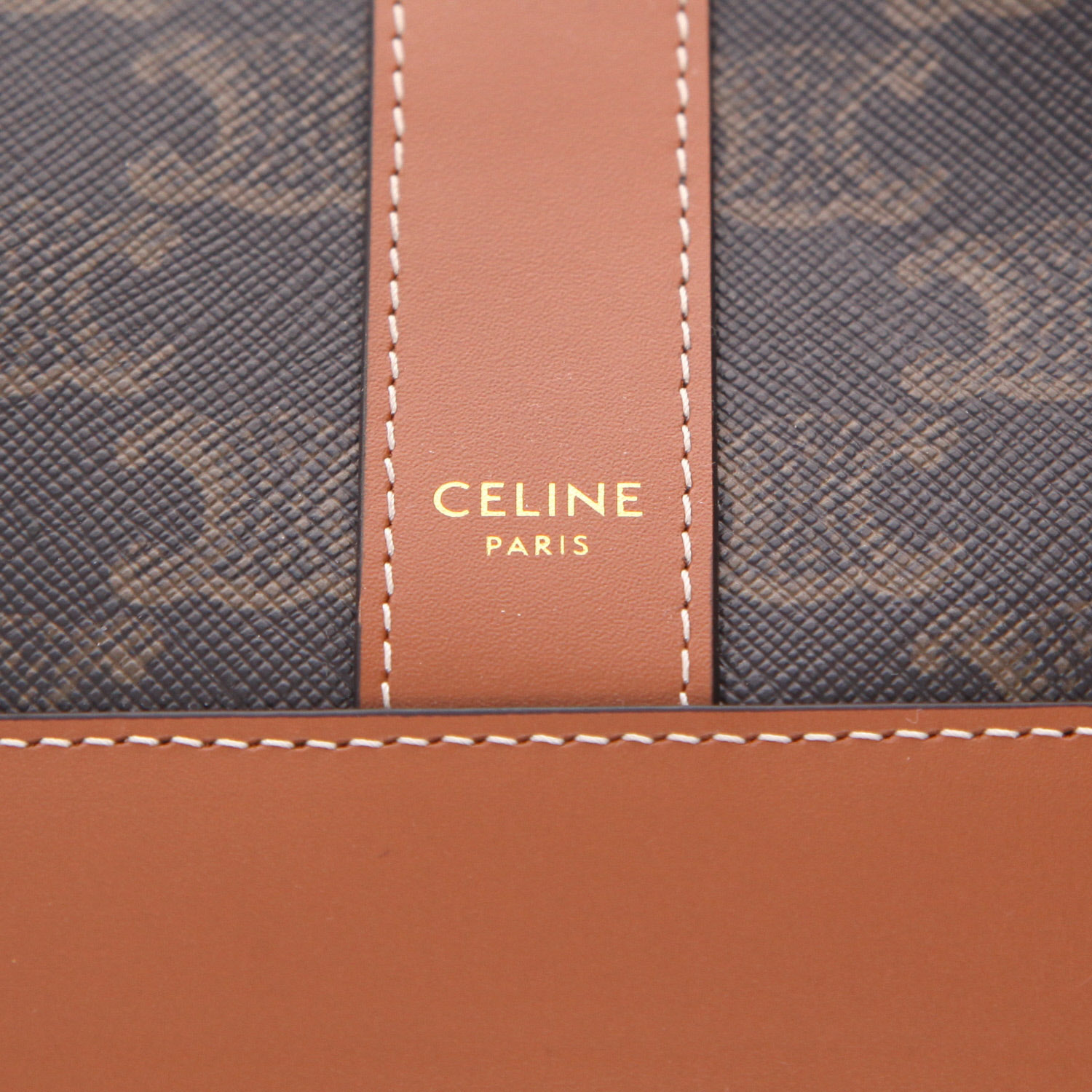 Sac bandoulière Celine  Seau petit modèle  en toile monogram et cuir marron - Detail D2