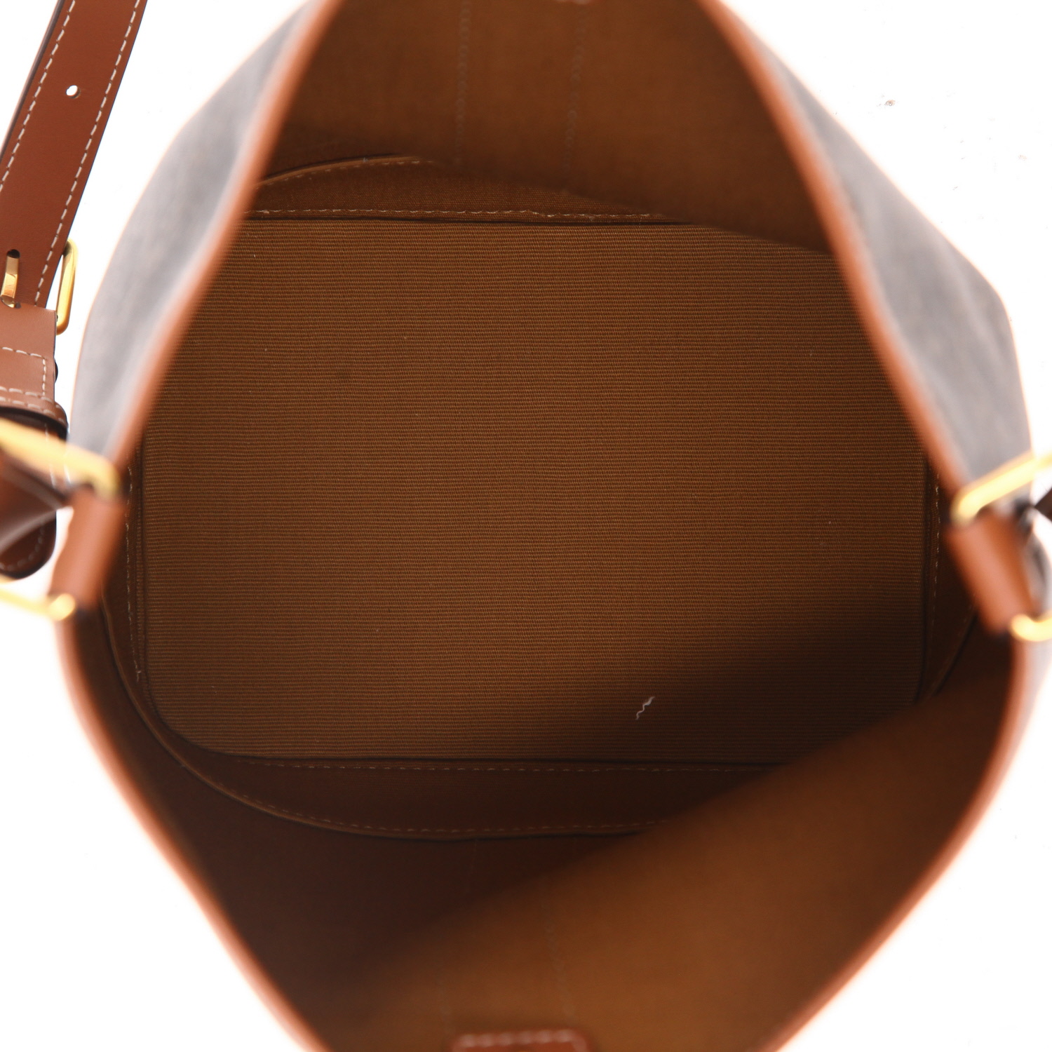 Bolso bandolera Celine  Seau modelo pequeño  en lona Monogram y cuero marrón - Detail D3