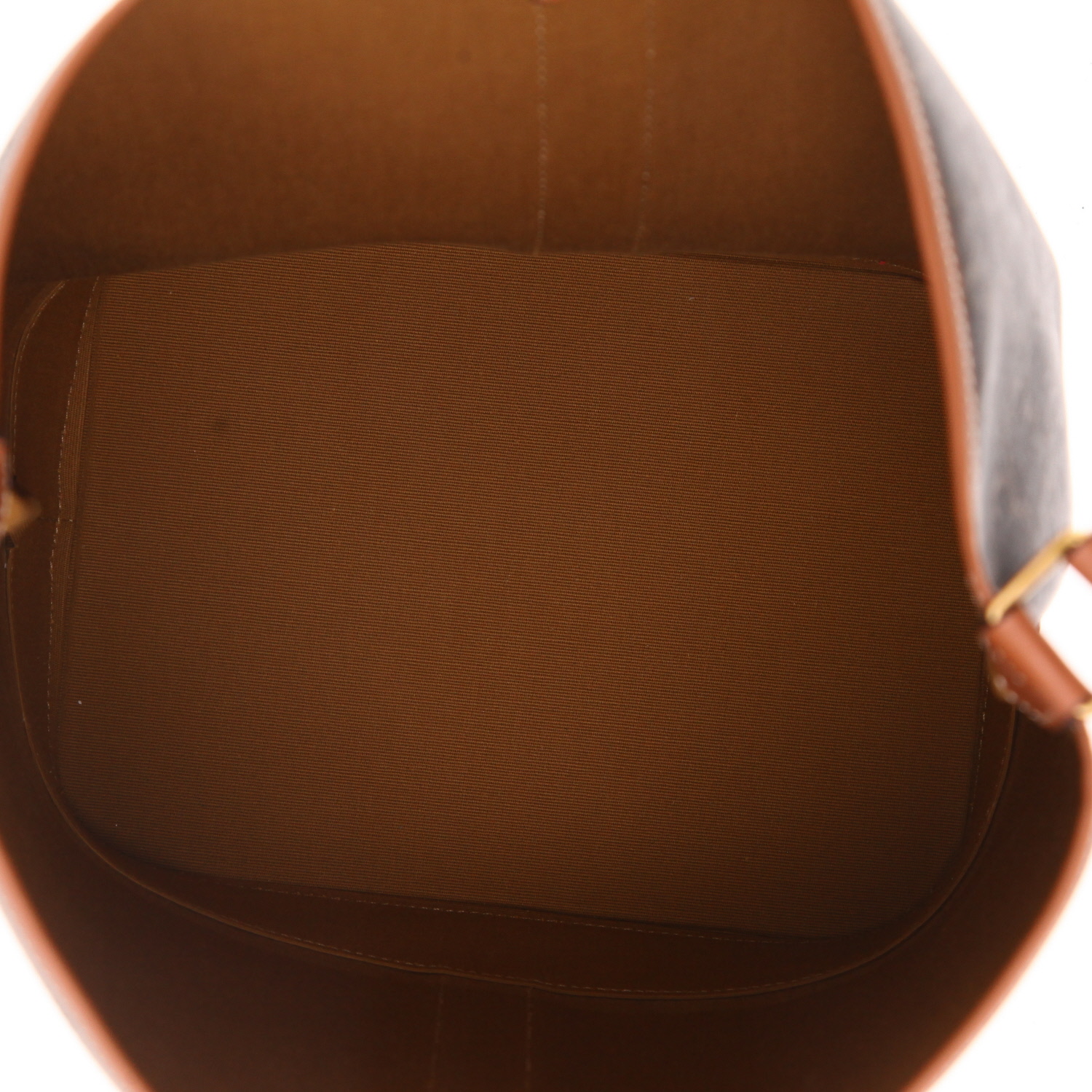 Celine  Seau medium model  shoulder bag  "Triomphe" canvas  and brown leather - Detail D3