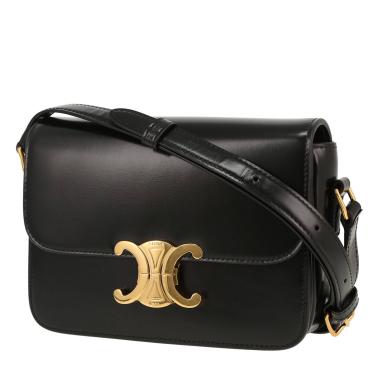 Bolso bandolera Celine  Triomphe Teen en cuero negro